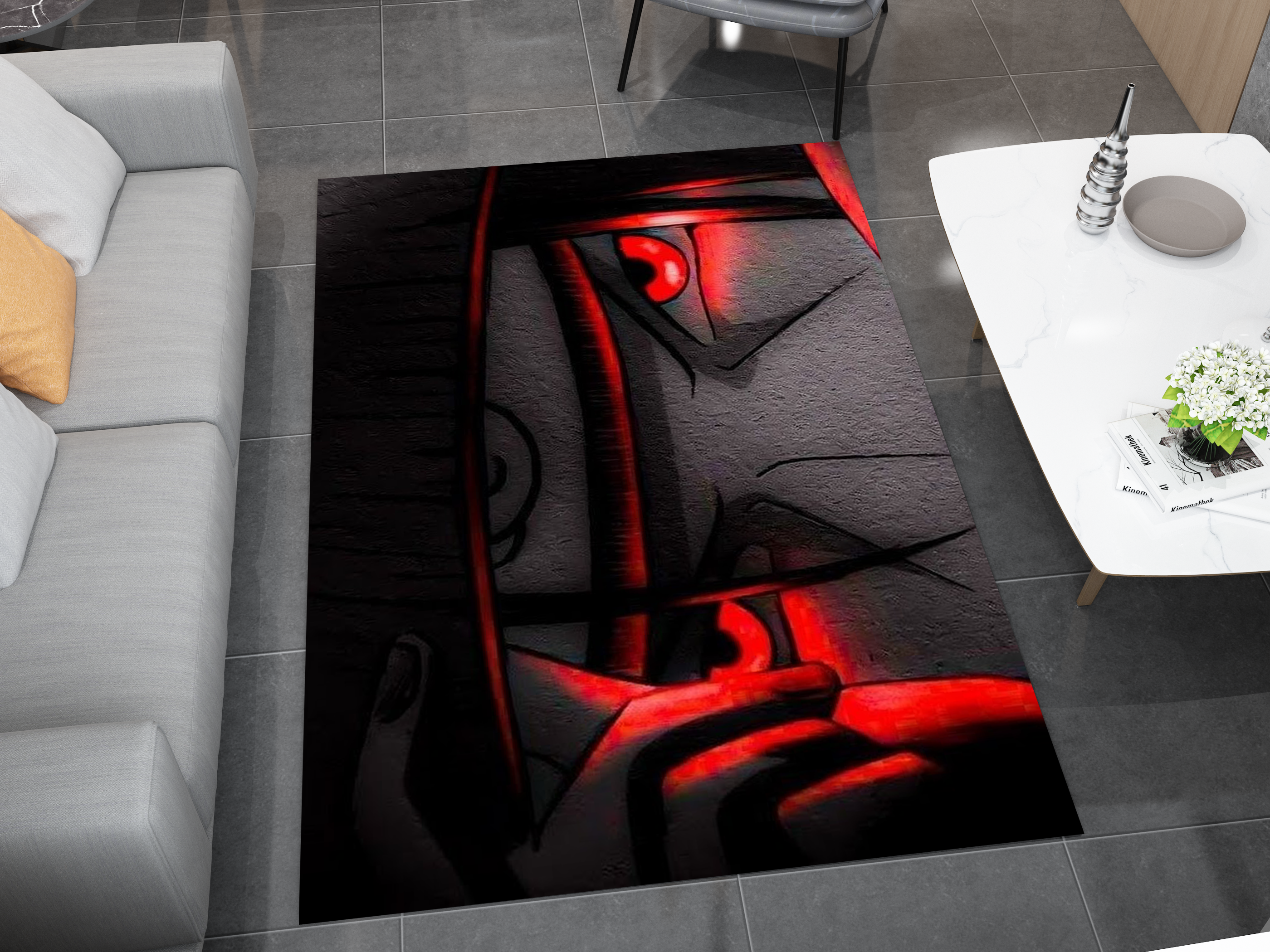 Itachi Uchiha Rug, Naruto Sharingan Rug, Anime Fan Decor
