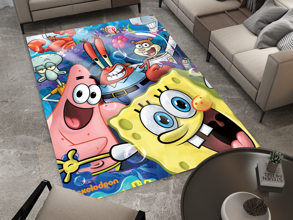 SpongeBob Rug, Cartoon-Inspired Carpet, Kids' Room Rug