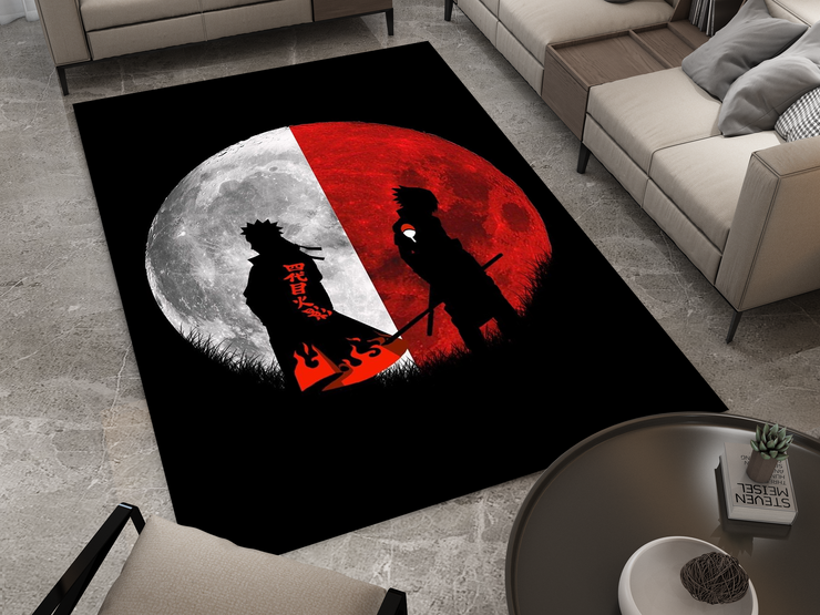 Naruto Inspired Rug, Epic Uchiha Brothers Design, Anime Home Decor Carpet