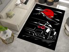 Nissan GTR Car Rug, Racing Inspired Carpet, Garage Rug