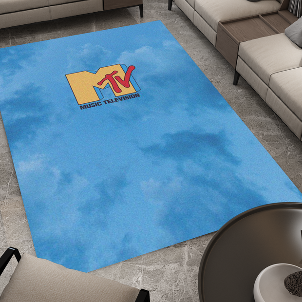 MTV Music Rug - Retro Music Television-Inspired Design Carpet, Studio Rug