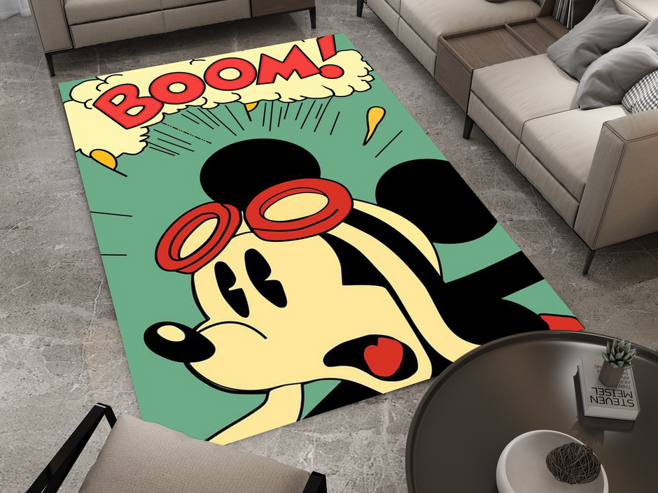Mickey Mouse Boom! Rug - Fun and Energetic Pop Art Design Cartoon Carpet