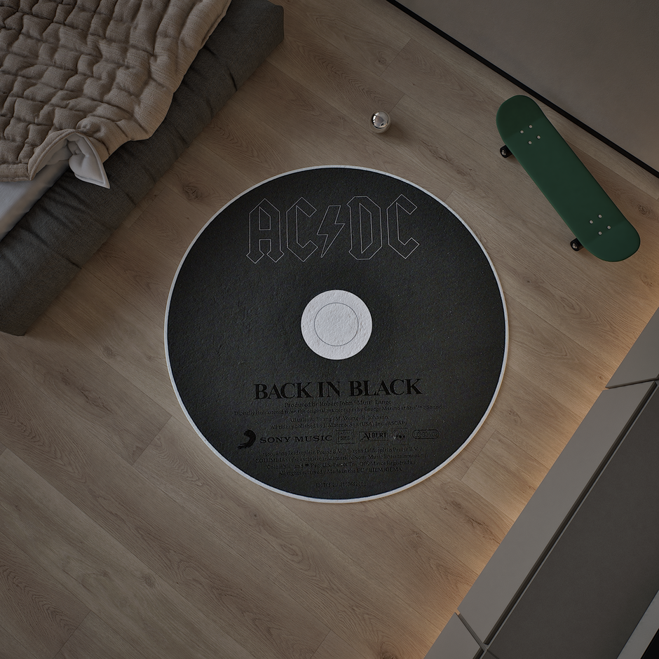 AC/DC CD Rug, Rock Album Cover Rug, Music Decoration Carpet
