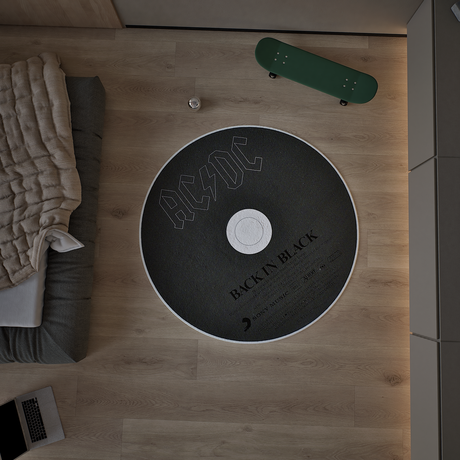 AC/DC CD Rug, Rock Album Cover Rug, Music Decoration Carpet