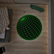 Global Hologram Round Rug, Streetstyle Decoration, Cozy Carpet