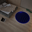 Global Hologram Round Rug, Streetstyle Decoration, Cozy Carpet