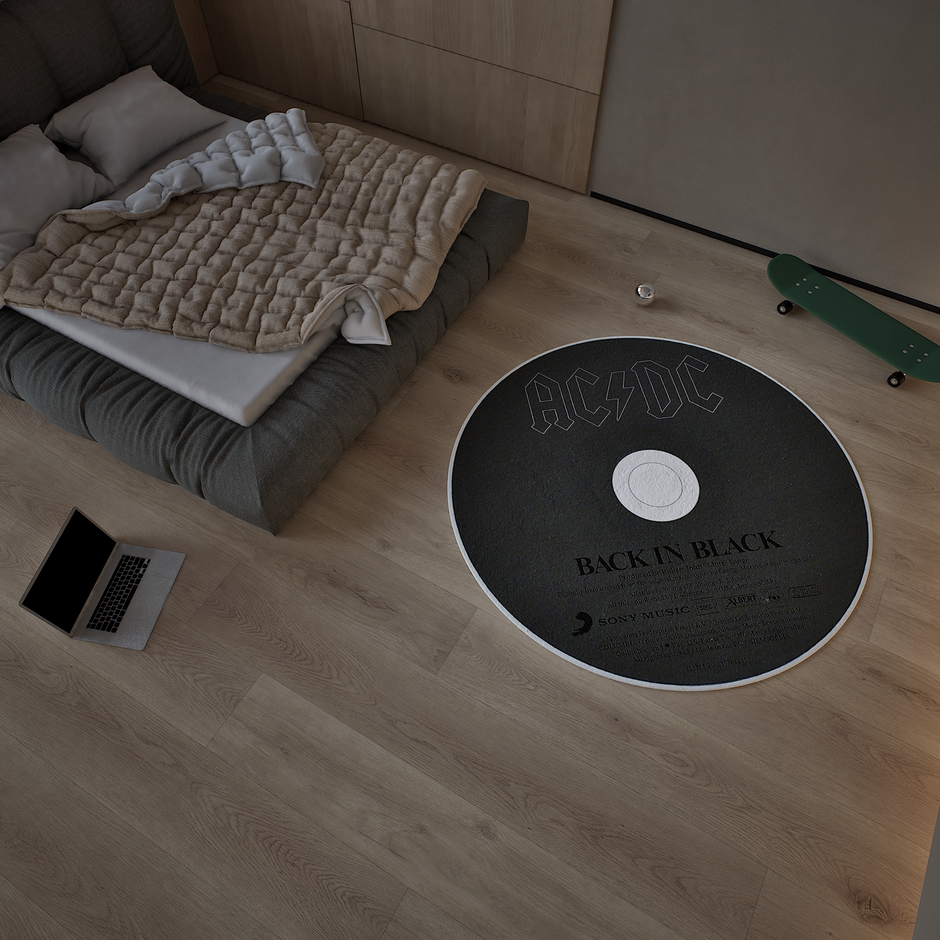 AC/DC CD Rug, Rock Album Cover Rug, Music Decoration Carpet