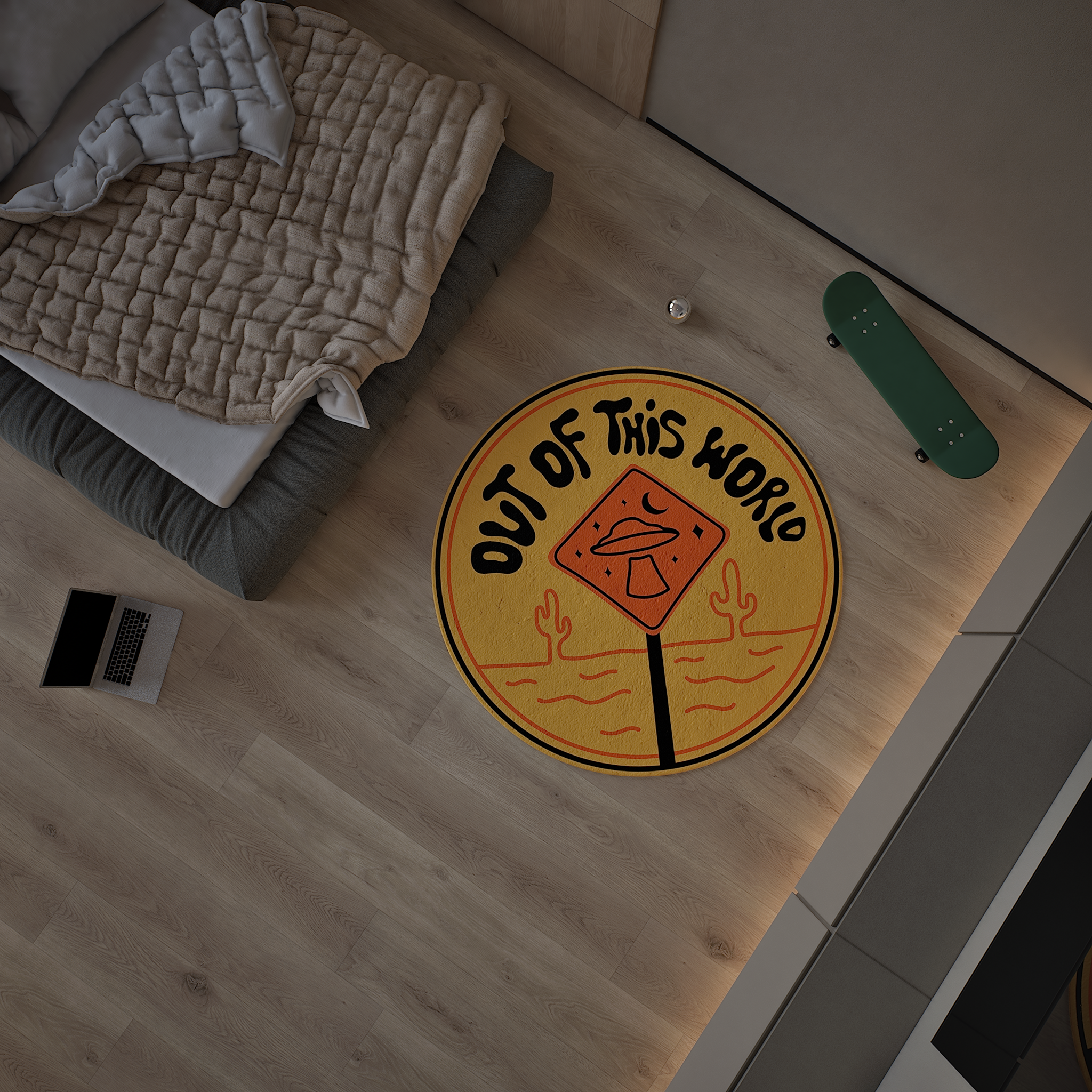 Out of This World Round Rug, Streetstyle Decoration, Cozy Carpet