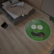Pickle Rick and Morty Round Rug, Cartoon-Inspired Carpet, Portal Rick Rug, Geek Gift