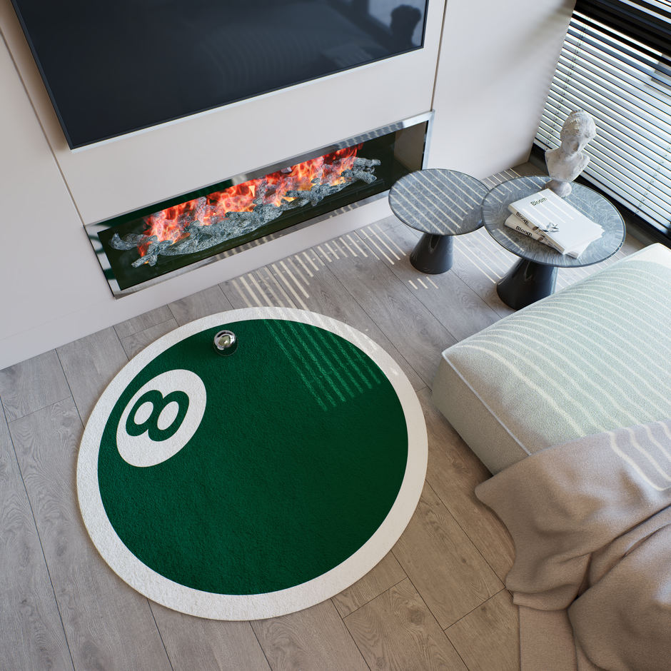 Green 8-Ball Rug, Streetstyle Decoration, Cozy Carpet