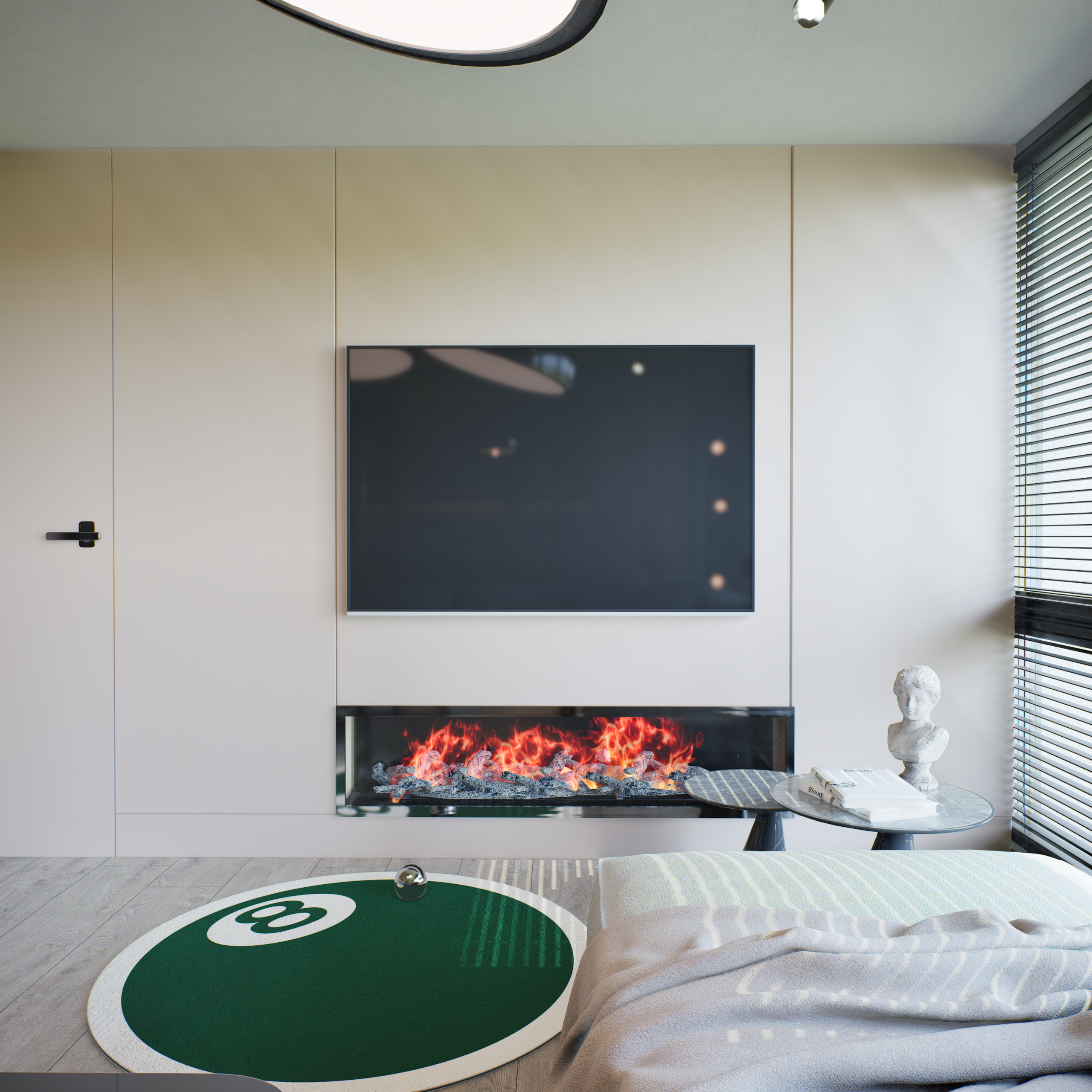 Green 8-Ball Rug, Streetstyle Decoration, Cozy Carpet