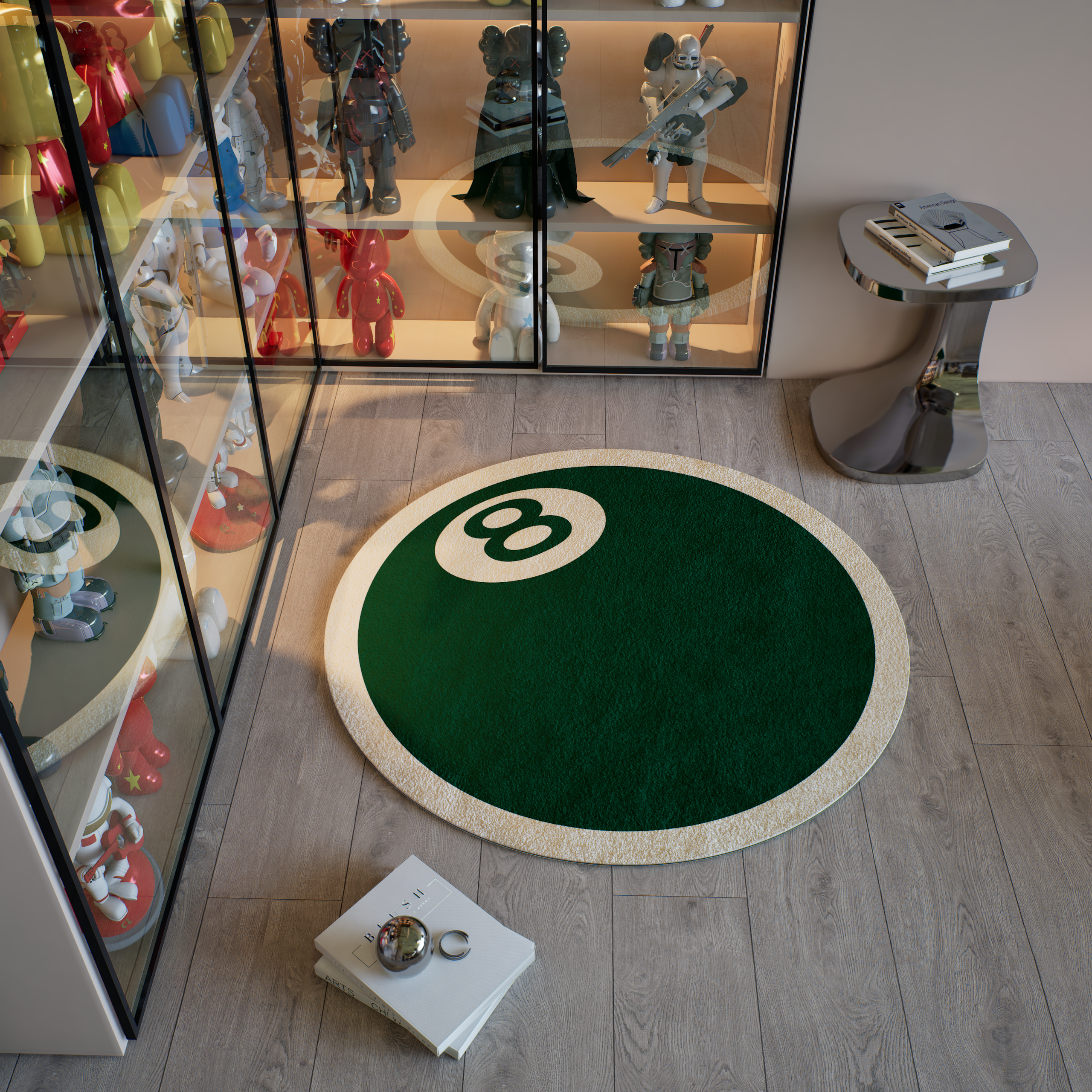 Green 8-Ball Rug, Streetstyle Decoration, Cozy Carpet