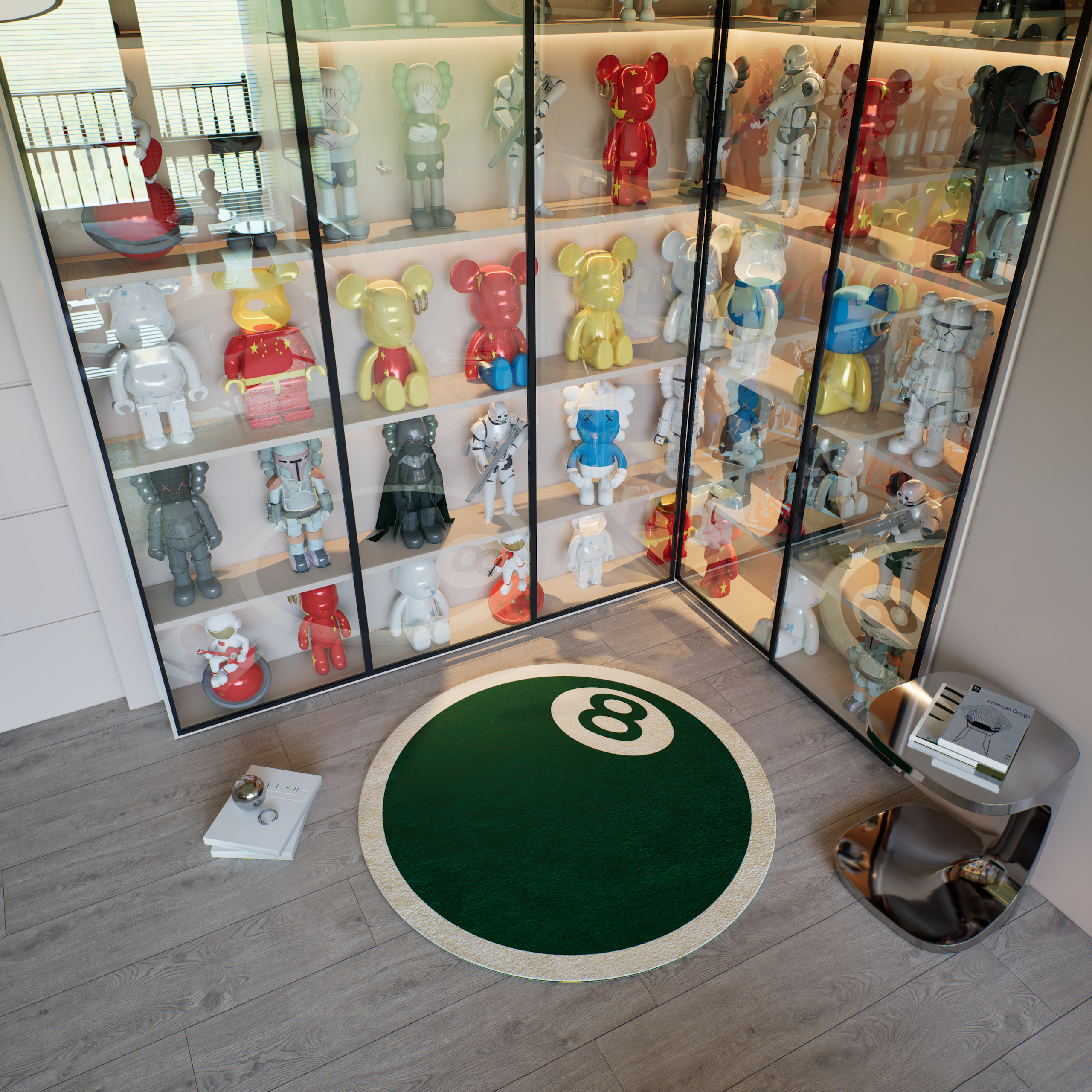 Green 8-Ball Rug, Streetstyle Decoration, Cozy Carpet