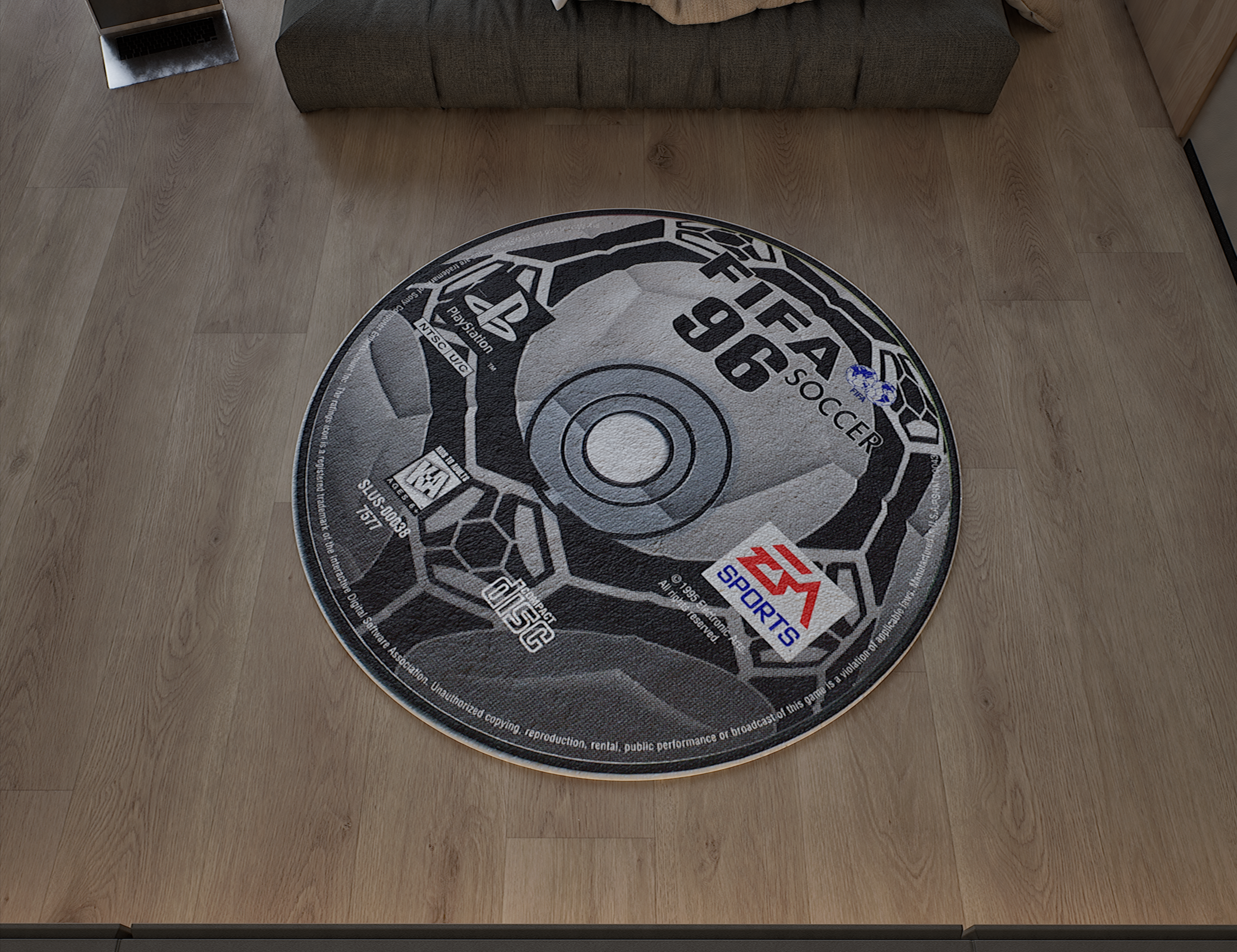 FIFA 96 CD Rug, Playstation 2 Football Carpet, Gamer Decoration Soccer Rug