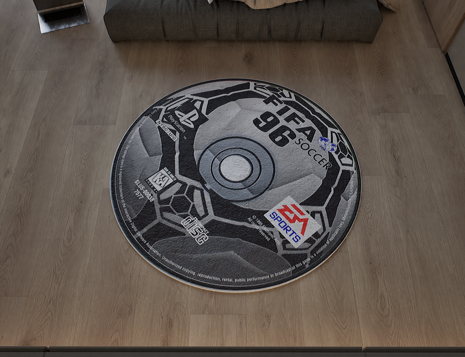 FIFA 96 CD Rug, Playstation 2 Football Carpet, Gamer Decoration Soccer Rug