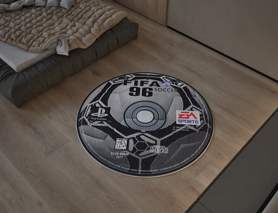 FIFA 96 CD Rug, Playstation 2 Football Carpet, Gamer Decoration Soccer Rug