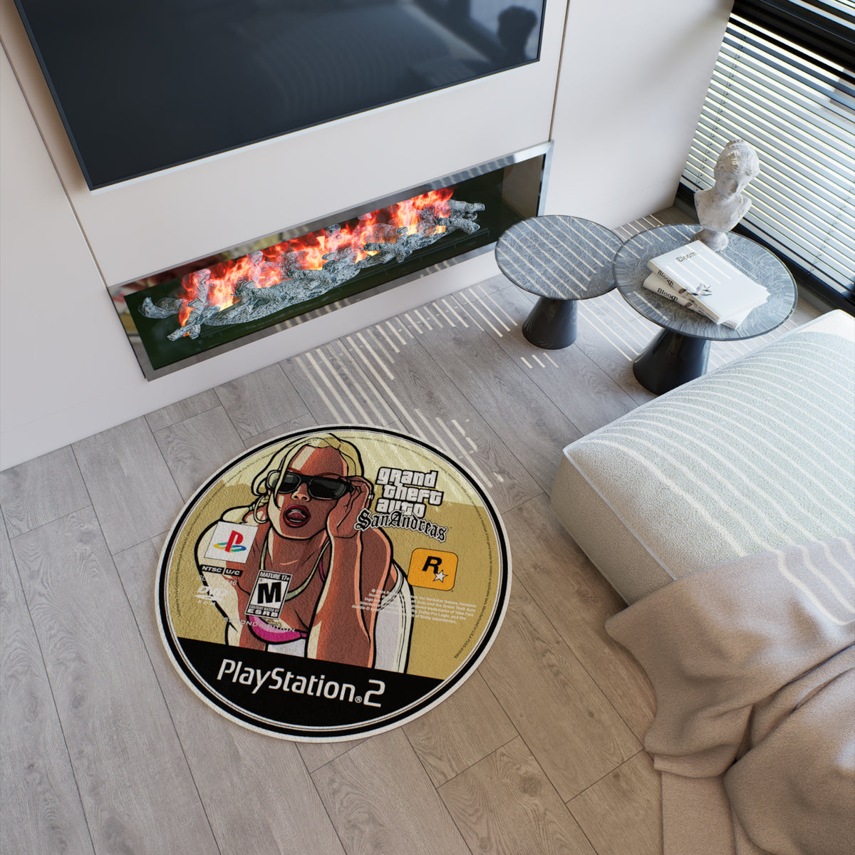 GTA CD Rug, GTA San Andreas Playstation 2 Carpet, Gamer Decoration Rug ...