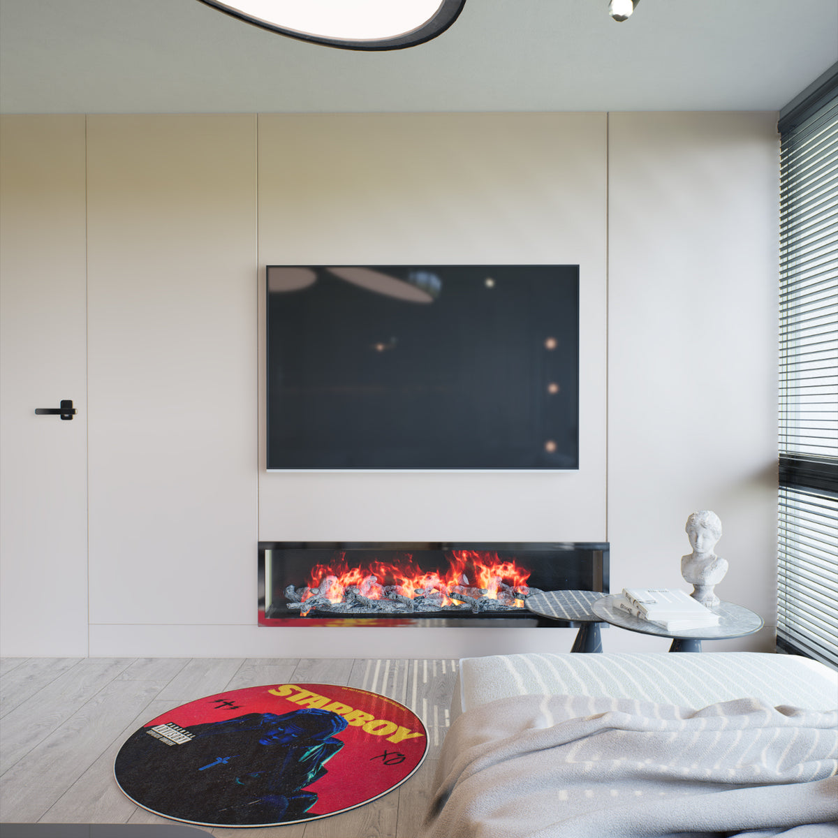 The Weeknd XO Kiss Land Area Runner Rug – 80cm Round, Multicolor, Hand-Tufted Wool & Acrylic